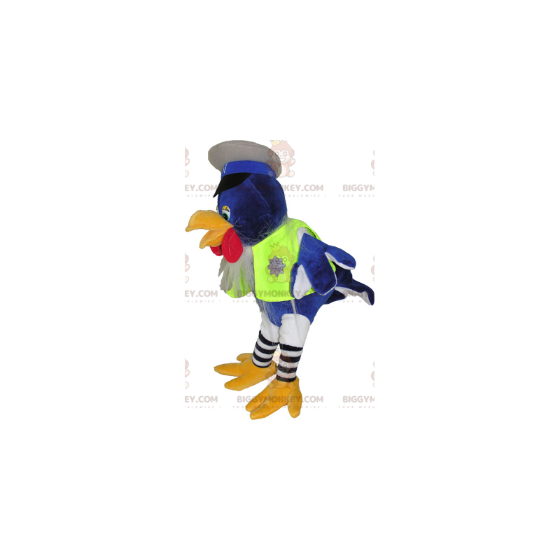 BIGGYMONKEY™ Vogel-Maskottchen-Kostüm im Polizisten-Outfit -