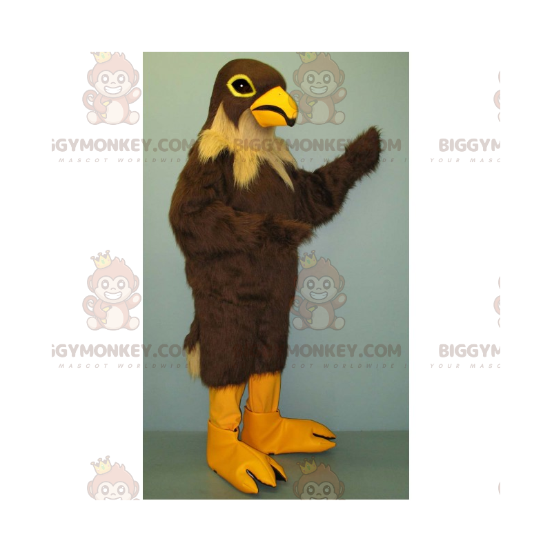 Costume de mascotte BIGGYMONKEY™ d'oiseau marron et cou beige -