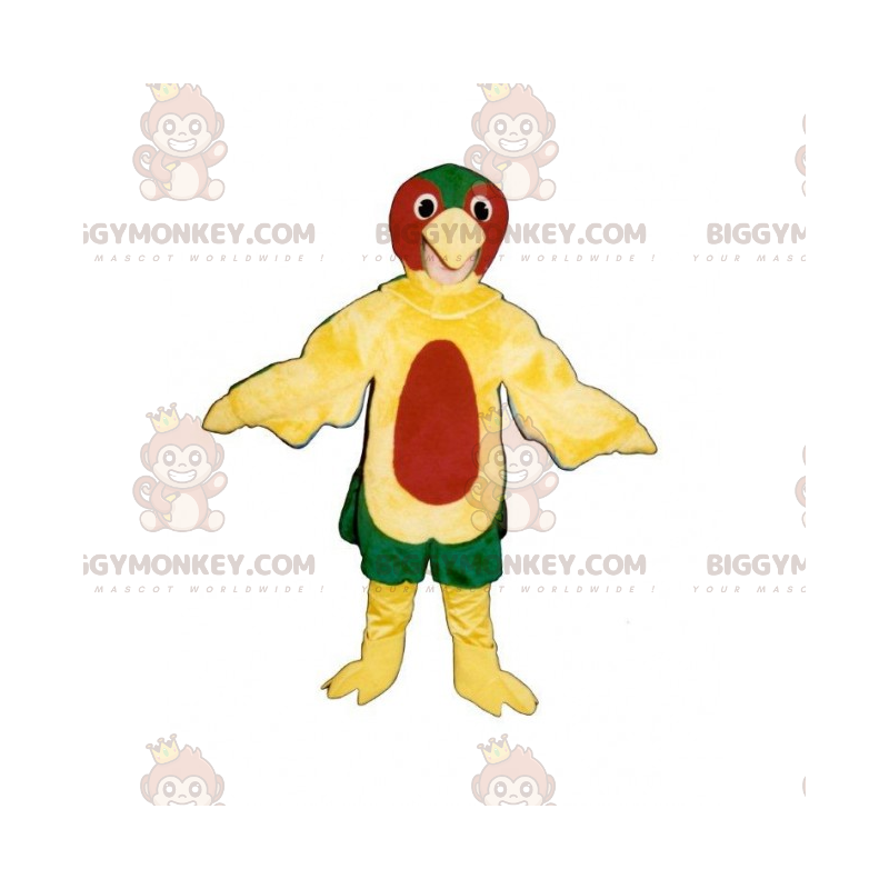 Traje de mascote de pássaro multicolorido BIGGYMONKEY™ –