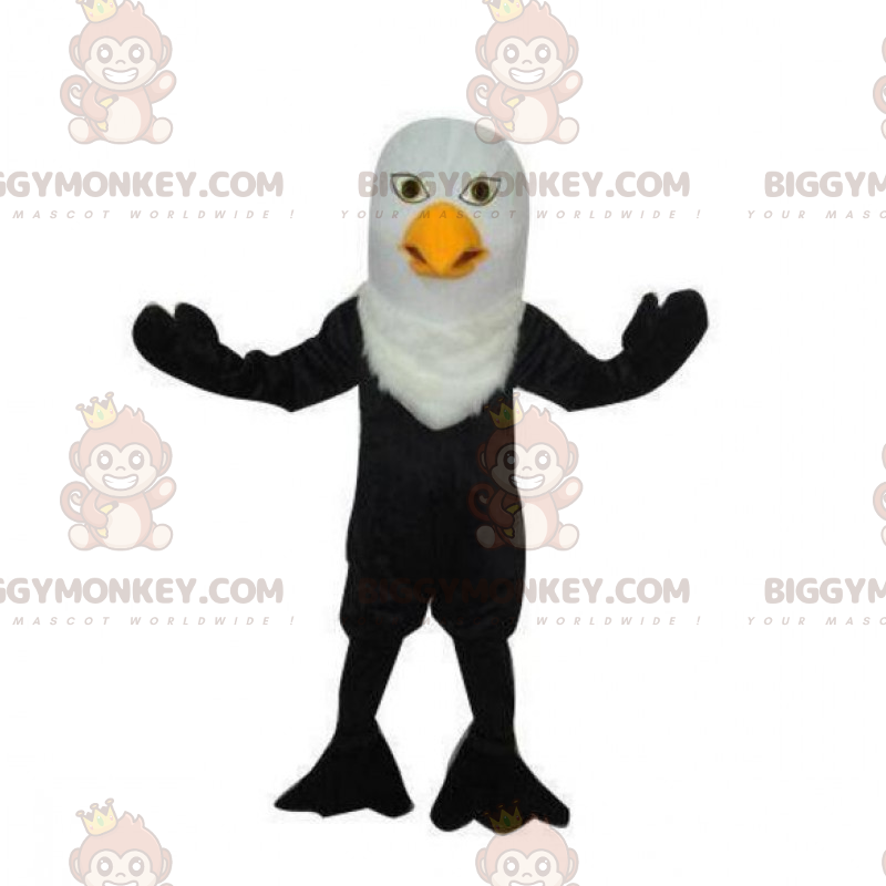 Disfraz de mascota de pájaro blanco y negro BIGGYMONKEY™ -