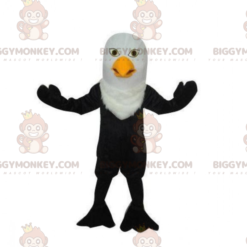 Traje de mascote de pássaro preto e branco BIGGYMONKEY™ –