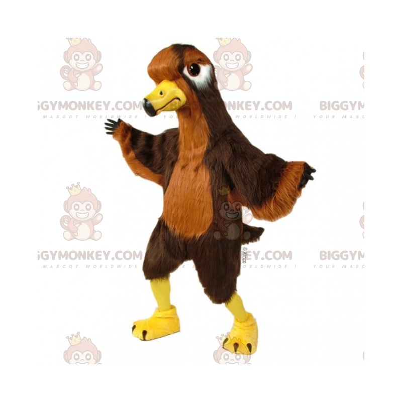 Bruine en gele vogel BIGGYMONKEY™ mascottekostuum -