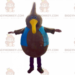 Traje de mascote BIGGYMONKEY™ pássaro redondo com bico amarelo