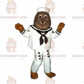 Costume de mascotte BIGGYMONKEY™ d'otarie en tenue de marin -