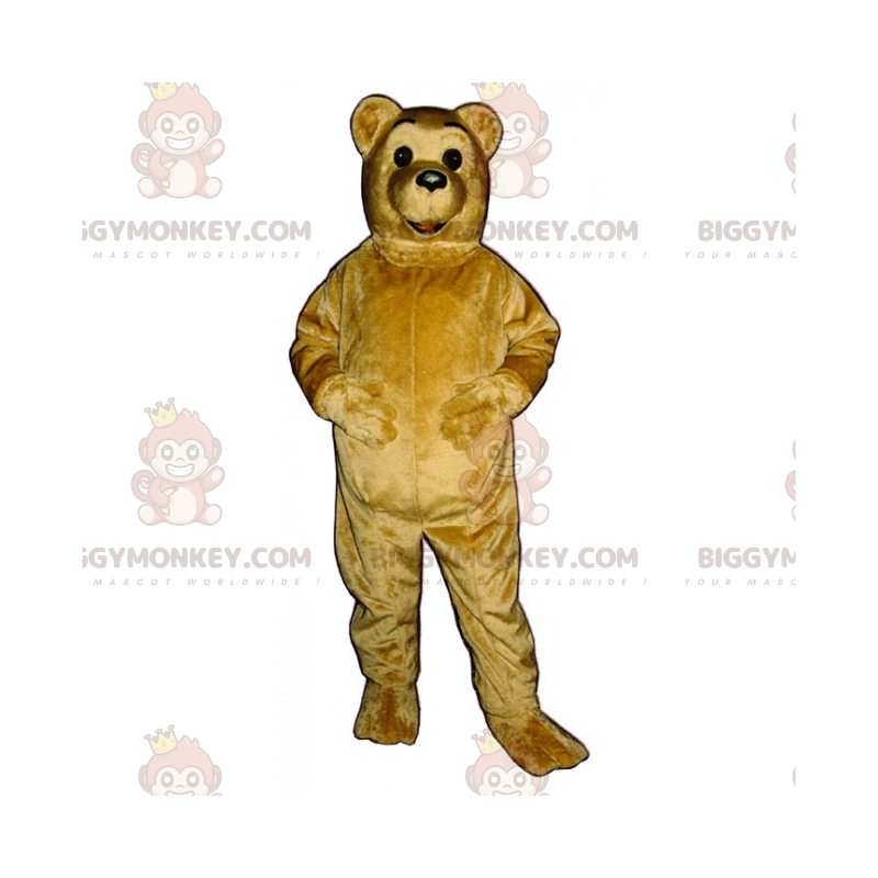 Costume de mascotte BIGGYMONKEY™ d'ourson au poil beige -