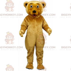 Björnen BIGGYMONKEY™ maskotdräkt med beiget hår och runda ögon