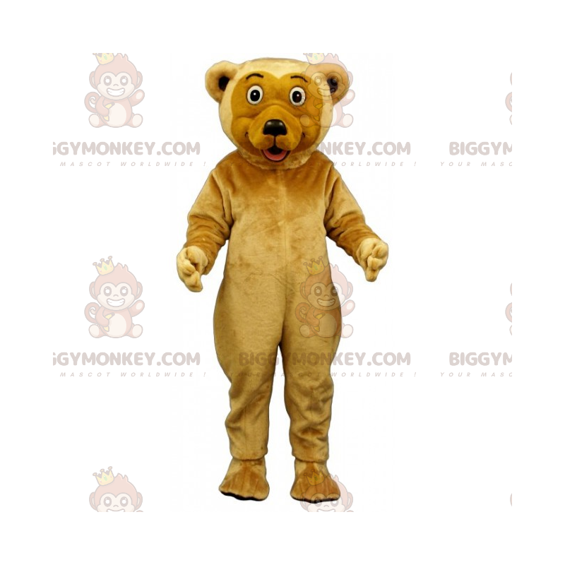 Bear BIGGYMONKEY™ Mascot Costume with Beige Hair and Round Eyes