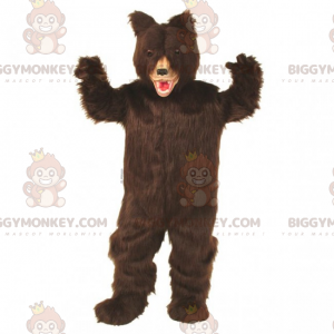 Costume de mascotte BIGGYMONKEY™ d'ours au poil brun fonce -