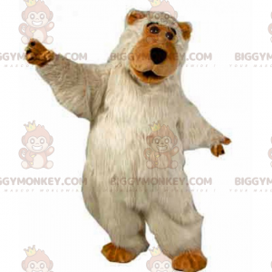 Morbido costume della mascotte dell'orso dai capelli lunghi