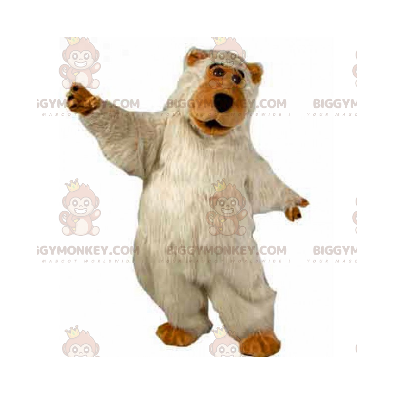 Blød langhåret bjørn BIGGYMONKEY™ maskotkostume -
