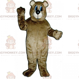 Costume de mascotte BIGGYMONKEY™ d'ours au poil marron et yeux