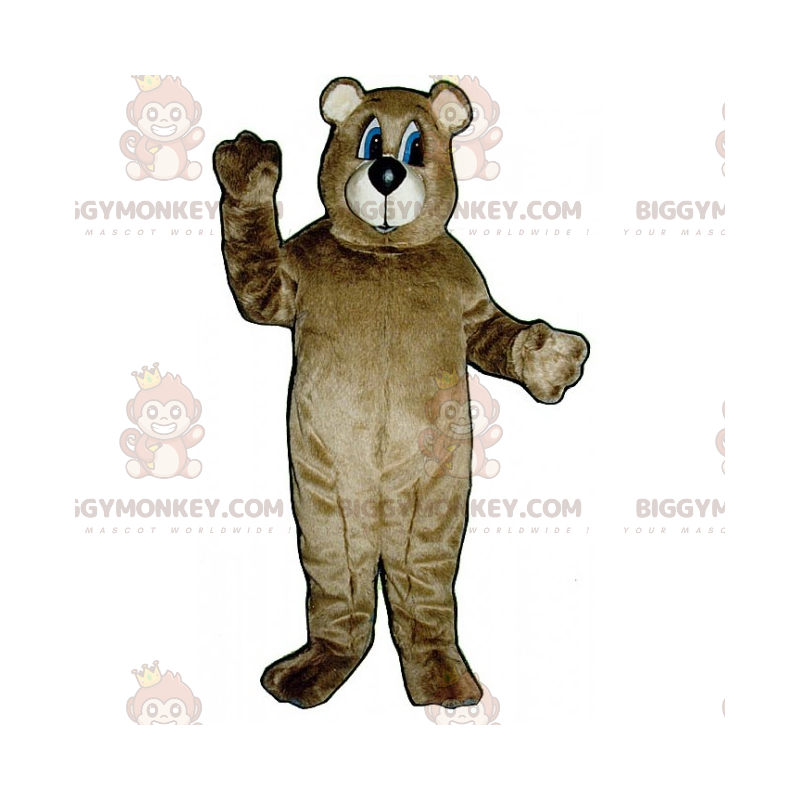 Braunes Fell Blaue Augen Bär BIGGYMONKEY™ Maskottchen Kostüm -