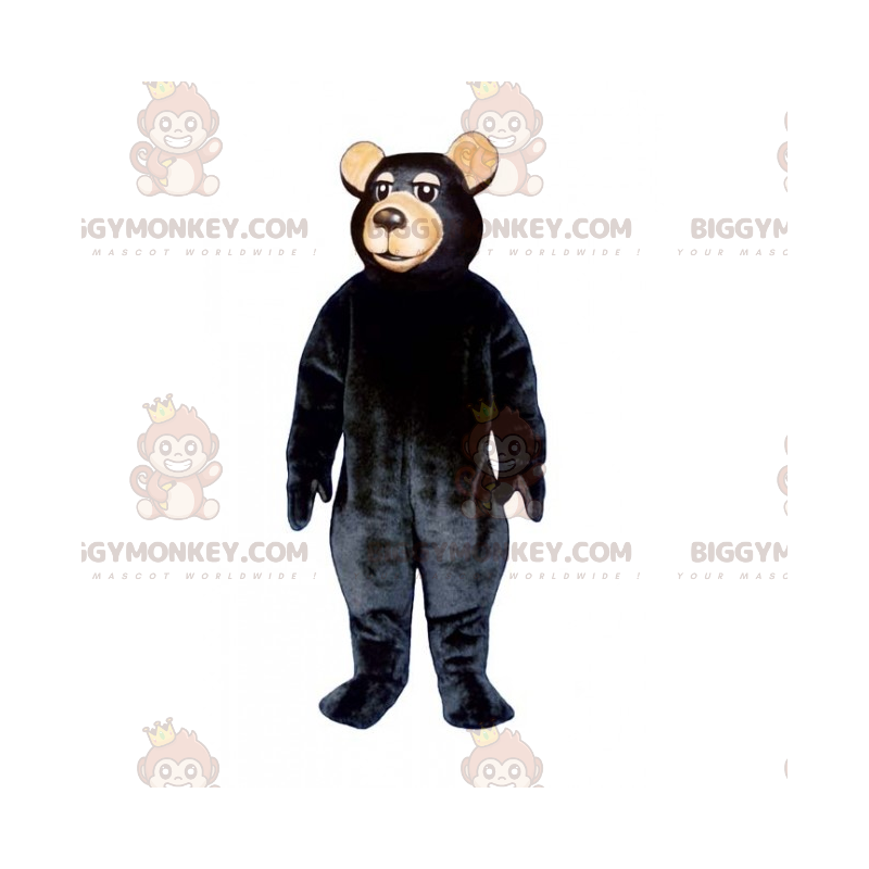 BIGGYMONKEY™ Bear Mascot Costume with Black Hair and Beige