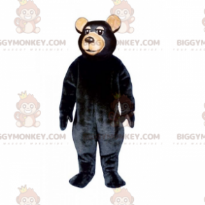 BIGGYMONKEY™ Costume da mascotte orso con capelli neri e muso