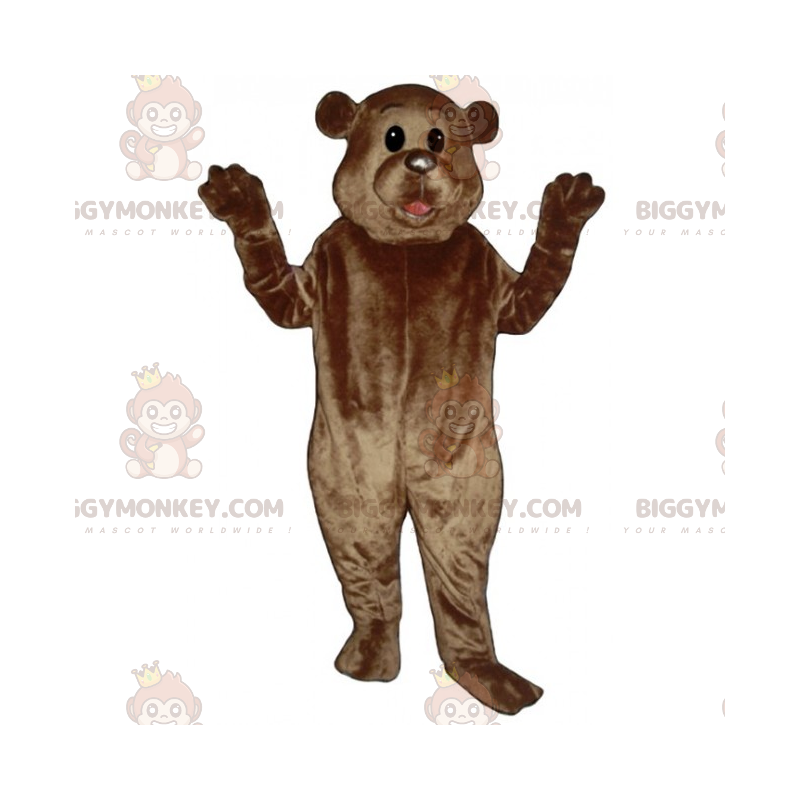 Fato de mascote BIGGYMONKEY™ de urso com pequenas orelhas