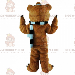 Disfraz de mascota Bear BIGGYMONKEY™ con pañuelo a rayas -