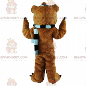 Kostým maskota medvěda BIGGYMONKEY™ s pruhovaným šátkem –