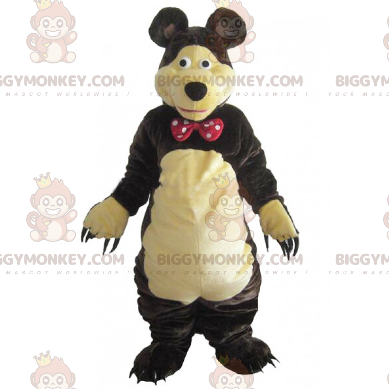 Costume de mascotte BIGGYMONKEY™ d'ours avec nœud papillon a