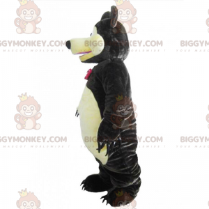 Bear BIGGYMONKEY™ Mascot Costume with Polka Dot Bow Tie -