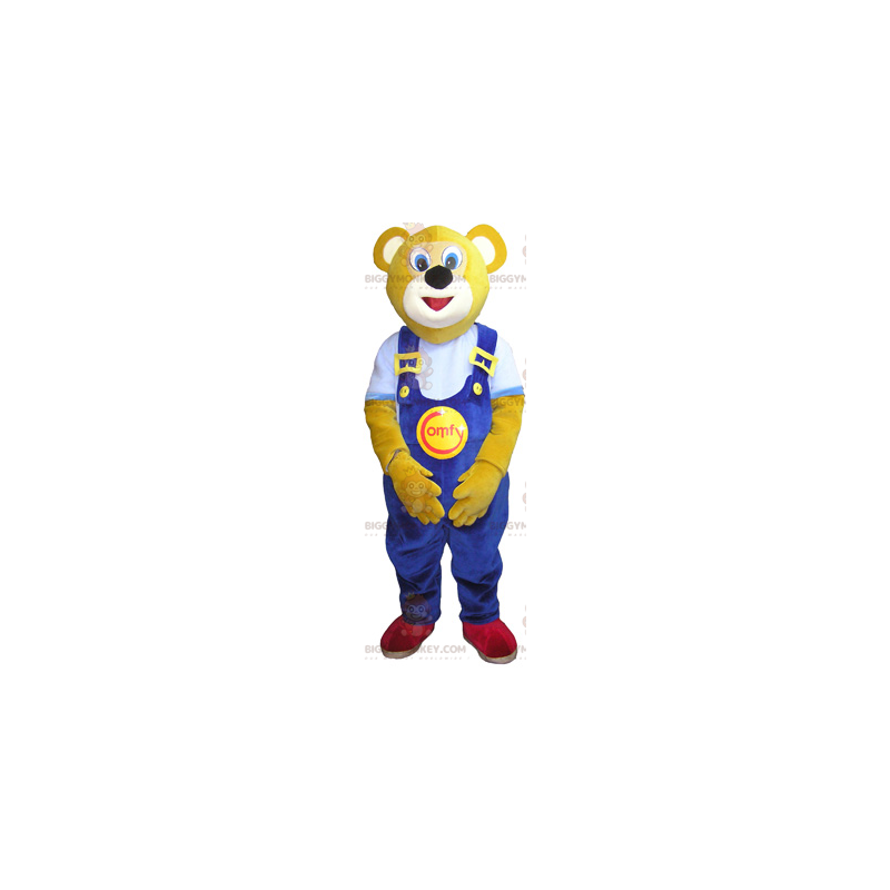 Costume da mascotte Bear BIGGYMONKEY™ con tuta blu -