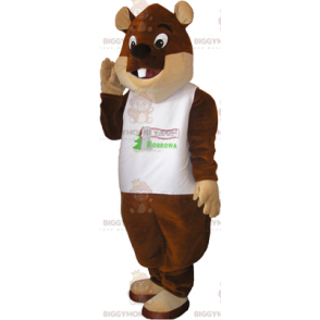 Costume de mascotte BIGGYMONKEY™ d'ours avec son uniforme de