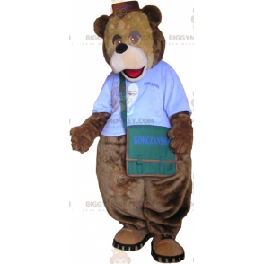 Bear BIGGYMONKEY™ Mascot Costume with Outfit and Sling Bag –