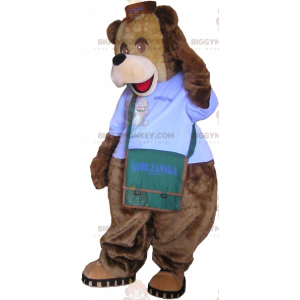 Beer BIGGYMONKEY™ mascottekostuum met outfit en draagzak -