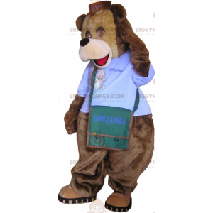 Kostým maskota medvěda BIGGYMONKEY™ s oblečením a taškou –