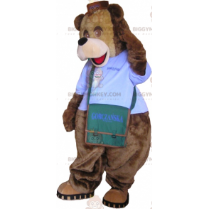 Costume da mascotte Bear BIGGYMONKEY™ con vestito e borsa a