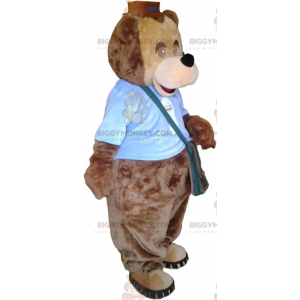 Bear BIGGYMONKEY™ Mascot Costume with Outfit and Sling Bag –