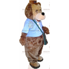 Bear BIGGYMONKEY™ Mascot Costume with Outfit and Sling Bag -