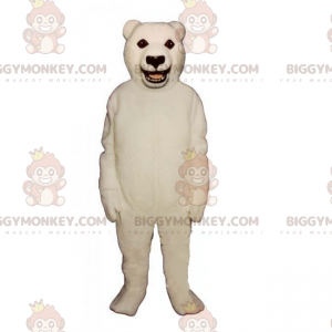 Costume da mascotte BIGGYMONKEY™ con orso bianco e occhi neri -