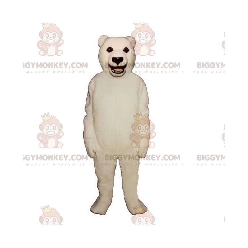 Fantasia de mascote BIGGYMONKEY™ Urso Branco e Olhos Negros –