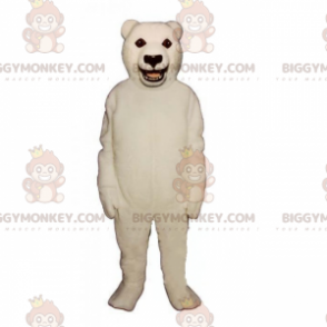 Weißer Bär und schwarze Augen BIGGYMONKEY™ Maskottchen-Kostüm -