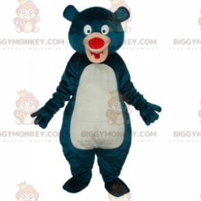 Costume da mascotte BIGGYMONKEY™ da orso blu dal naso rosso -