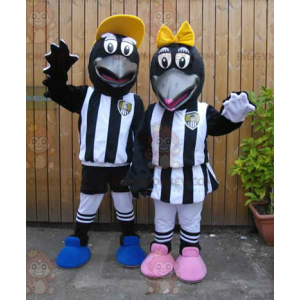 2 BIGGYMONKEY™s mascot black crows in sportswear -