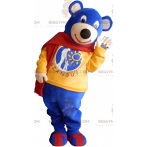 Blauer Bär BIGGYMONKEY™ Maskottchenkostüm mit Schal -