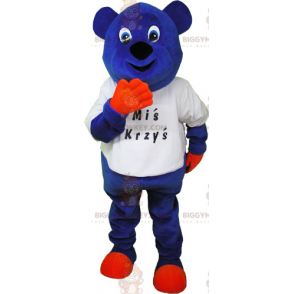 BIGGYMONKEY™ blauwe beer T-shirt mascotte kostuum -