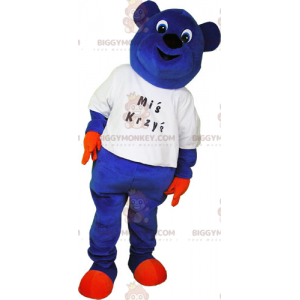 BIGGYMONKEY™ blauwe beer T-shirt mascotte kostuum -