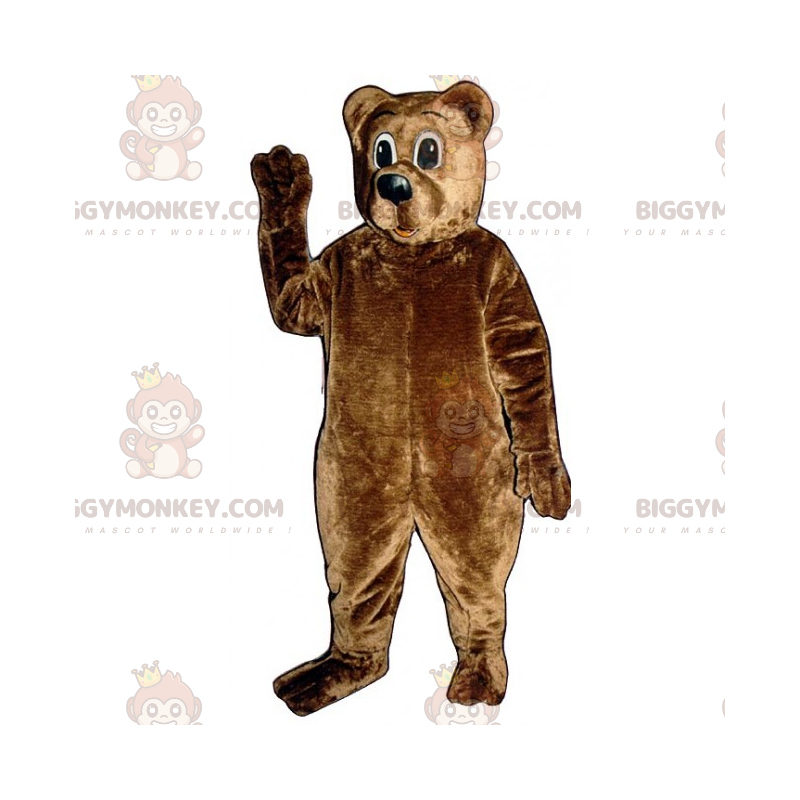 Fantasia de mascote BIGGYMONKEY™ de urso pardo de olhos grandes