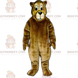 BIGGYMONKEY™ maskottiasu, ruskea karhu, jossa pitkä kuono -