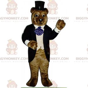 Brown Bear BIGGYMONKEY™ Mascot Costume In Gala Dress –