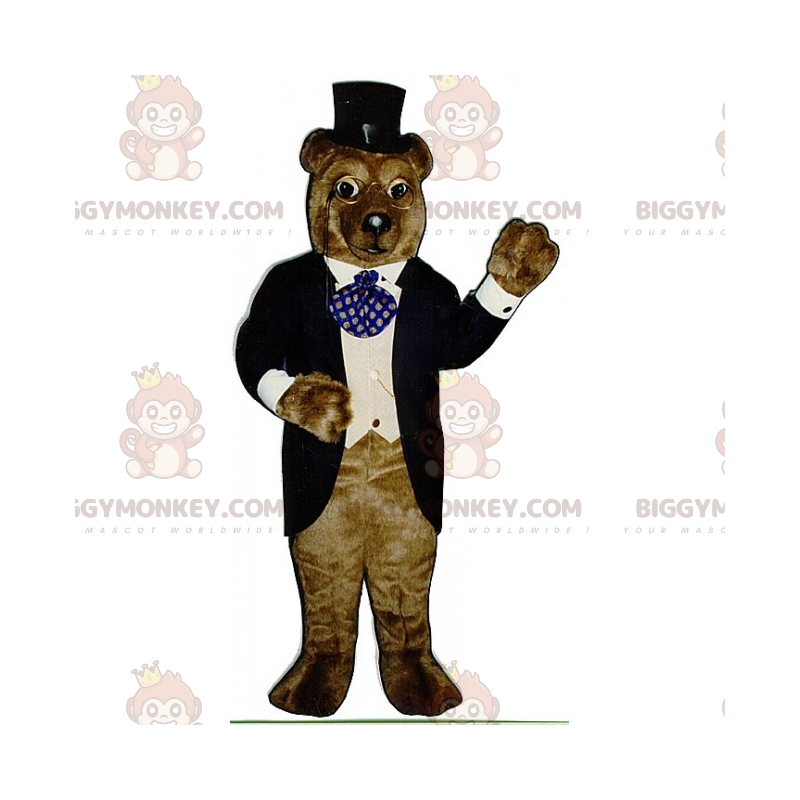 Brown Bear BIGGYMONKEY™ Mascot Costume In Gala Dress -