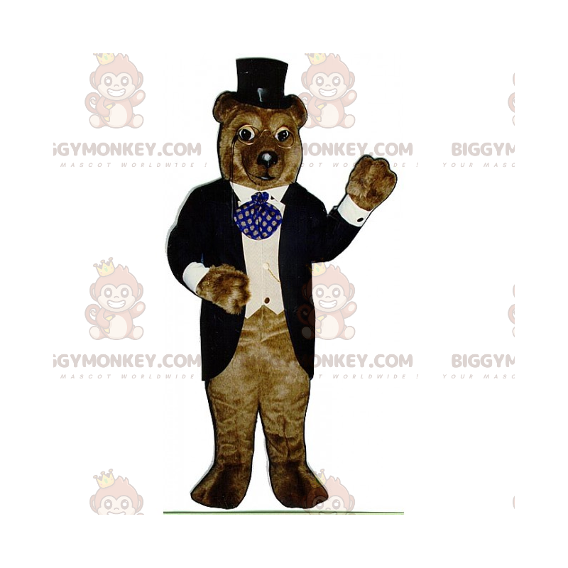 Costume de mascotte BIGGYMONKEY™ d'ours brun en tenu de gala -