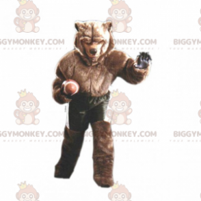 BIGGYMONKEY™ maskottiasu Brown Bear Amerikkalaisen jalkapallon