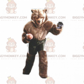 Costume de mascotte BIGGYMONKEY™ d'ours brun en tenue de