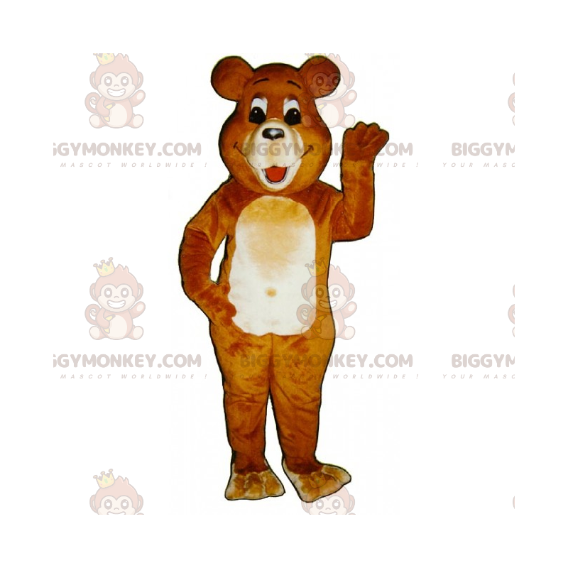 Traje de mascote BIGGYMONKEY™ de urso marrom e castanho –