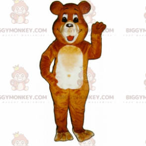 Traje de mascote BIGGYMONKEY™ de urso marrom e castanho –