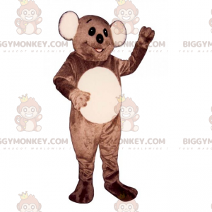 BIGGYMONKEY™ Maskotdräkt Brun och solbränd björn med stora