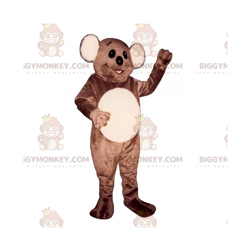 BIGGYMONKEY™ Mascot Costume Brown and Tan Bear with Big Round